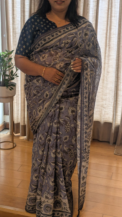 Soft Cotton Handmade Kantha Work Saree