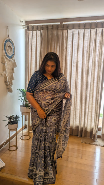 Soft Cotton Handmade Kantha Work Saree