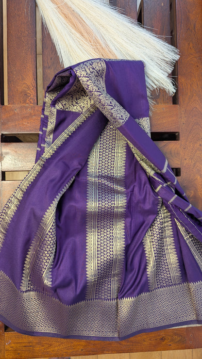 Purple Checks Crepe Silk