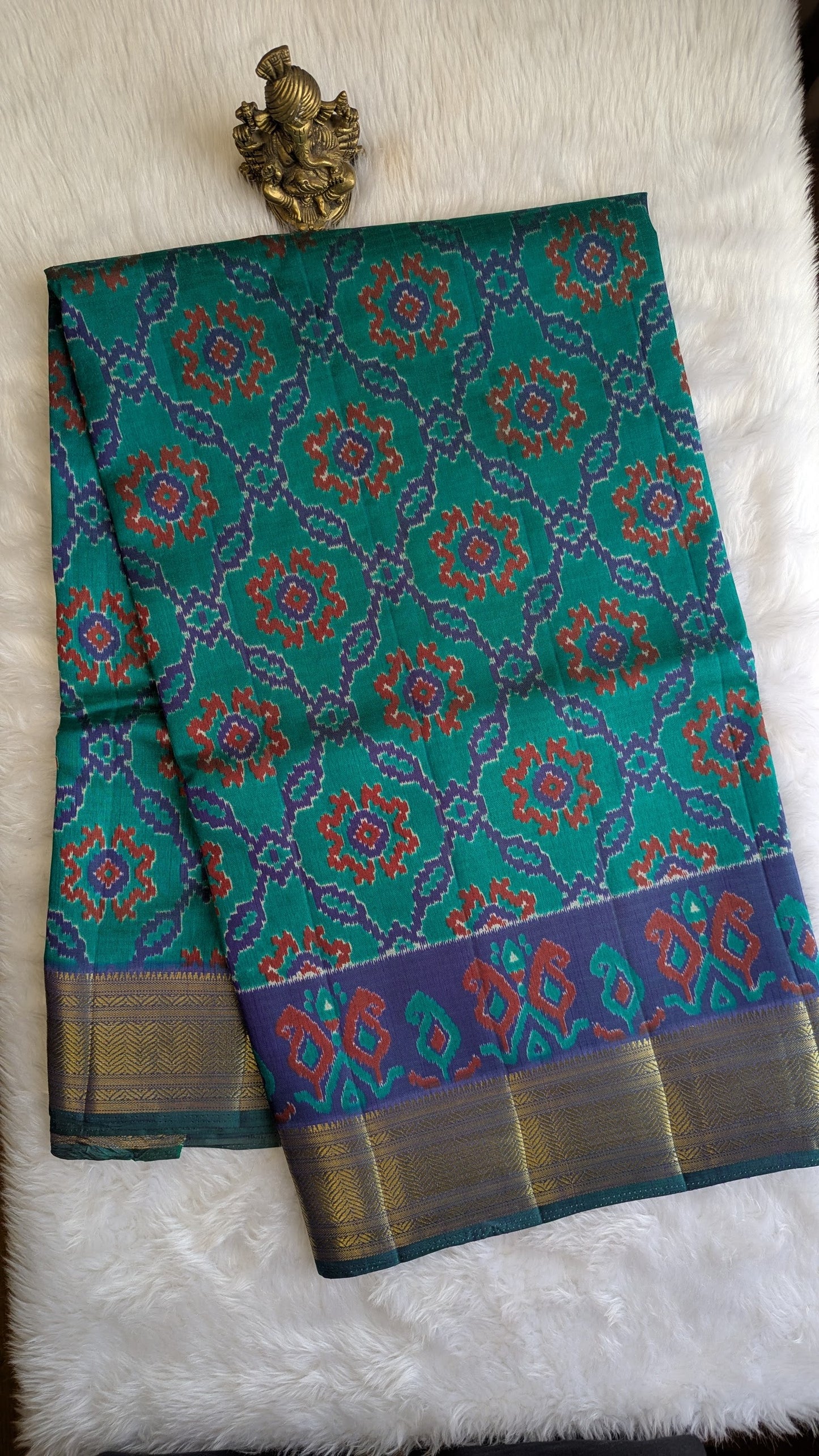 Cotton Blend Patola Silk Saree