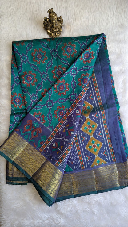 Cotton Blend Patola Silk Saree