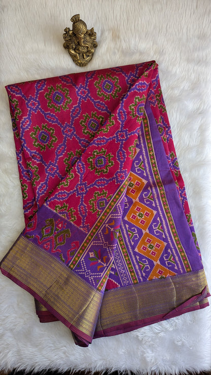 Cotton Blend Patola Silk Saree