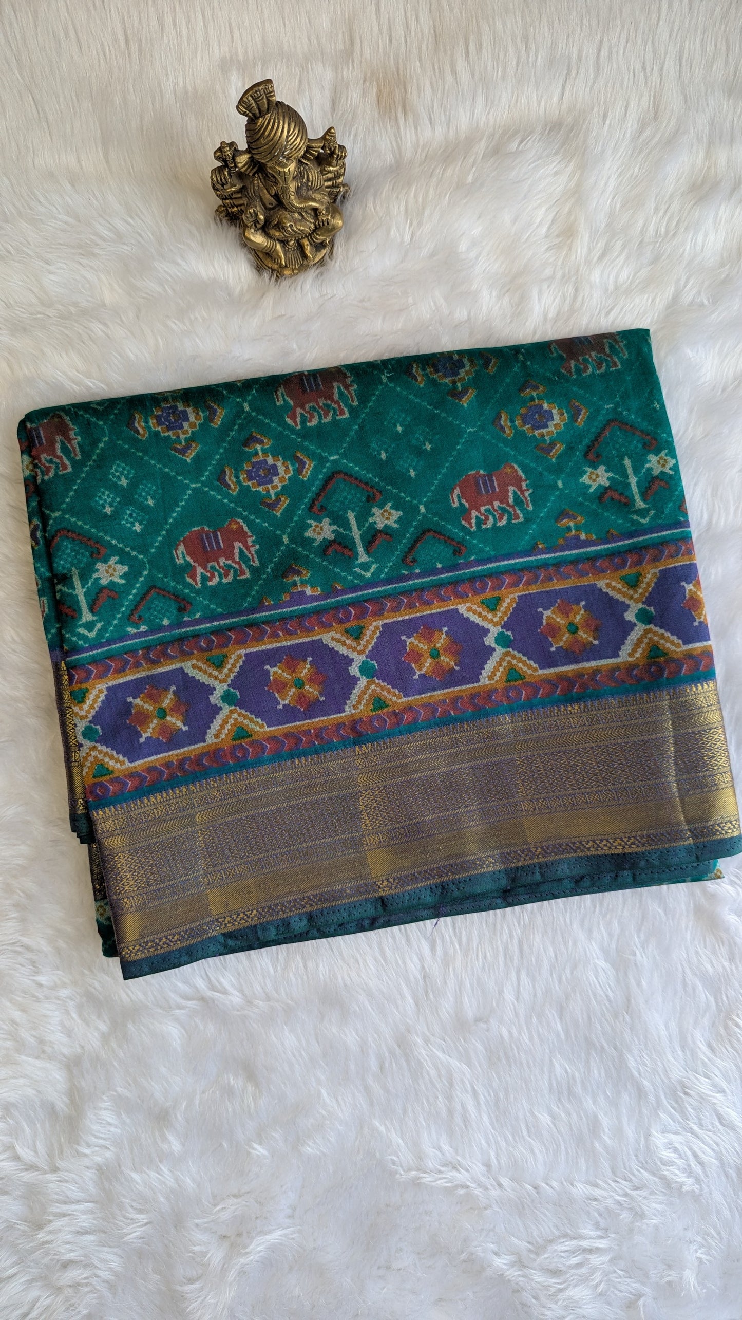 Cotton Blend Patola Silk Saree