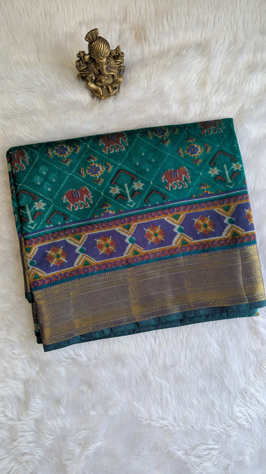 Cotton Blend Patola Silk Saree