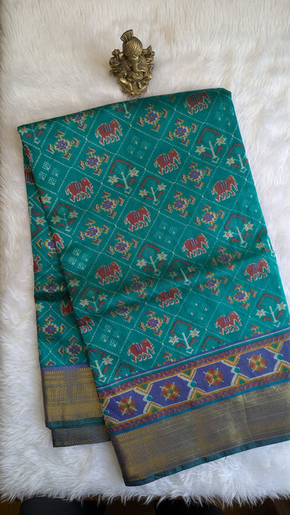 Cotton Blend Patola Silk Saree