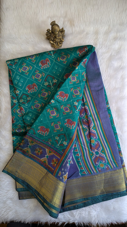 Cotton Blend Patola Silk Saree
