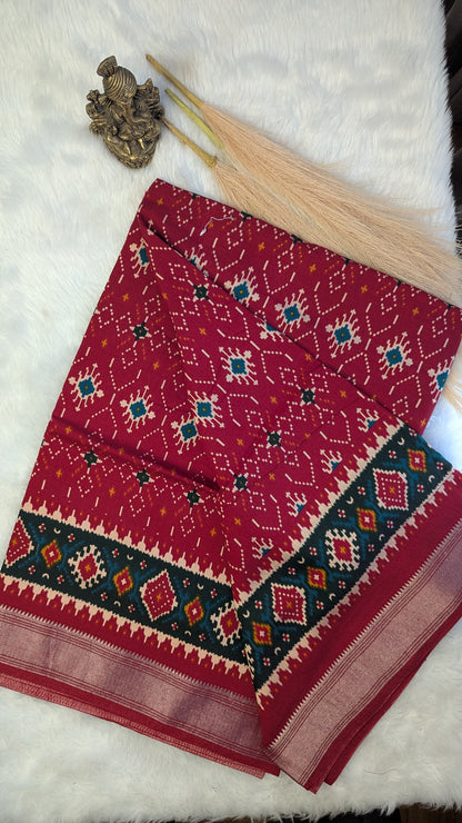 Soft Cotton Patola Print - Red