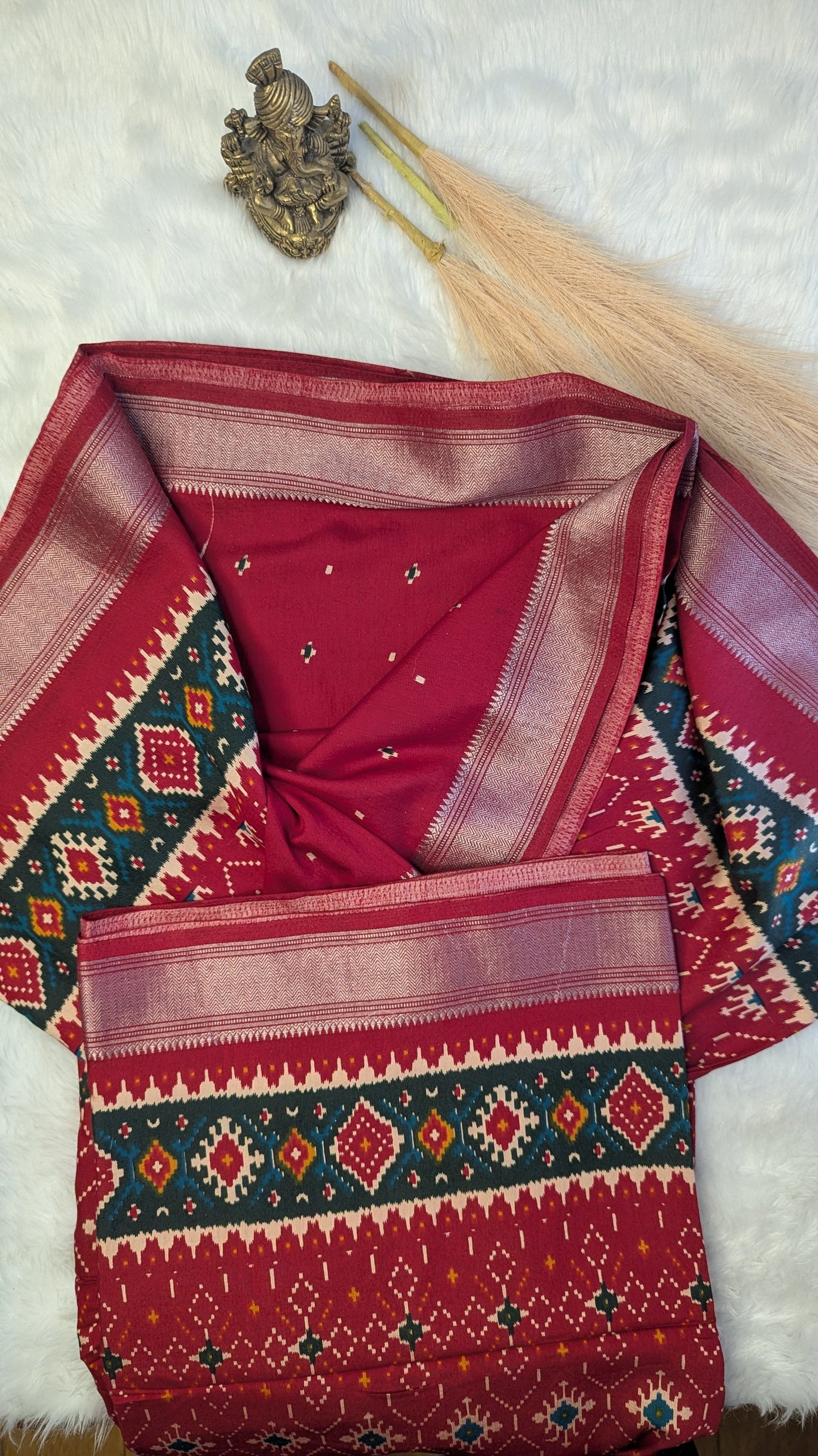 Soft Cotton Patola Print - Red