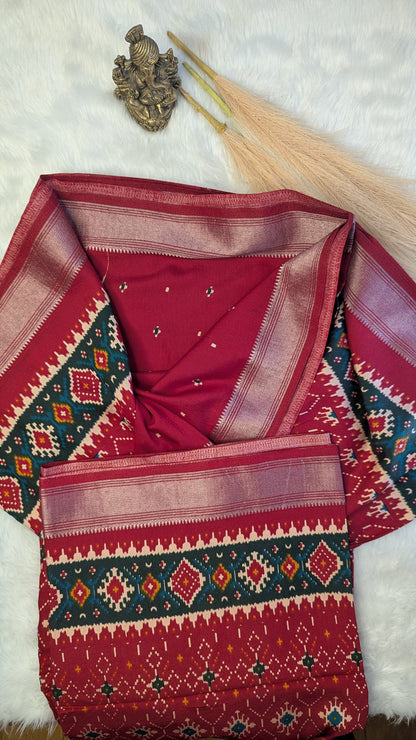 Soft Cotton Patola Print - Red