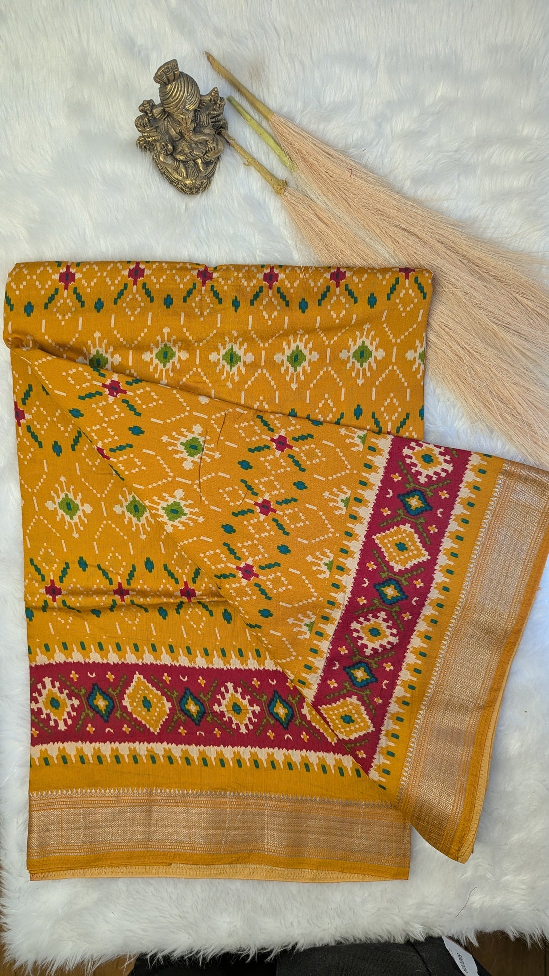 Soft Cotton Patola Print - Yellow