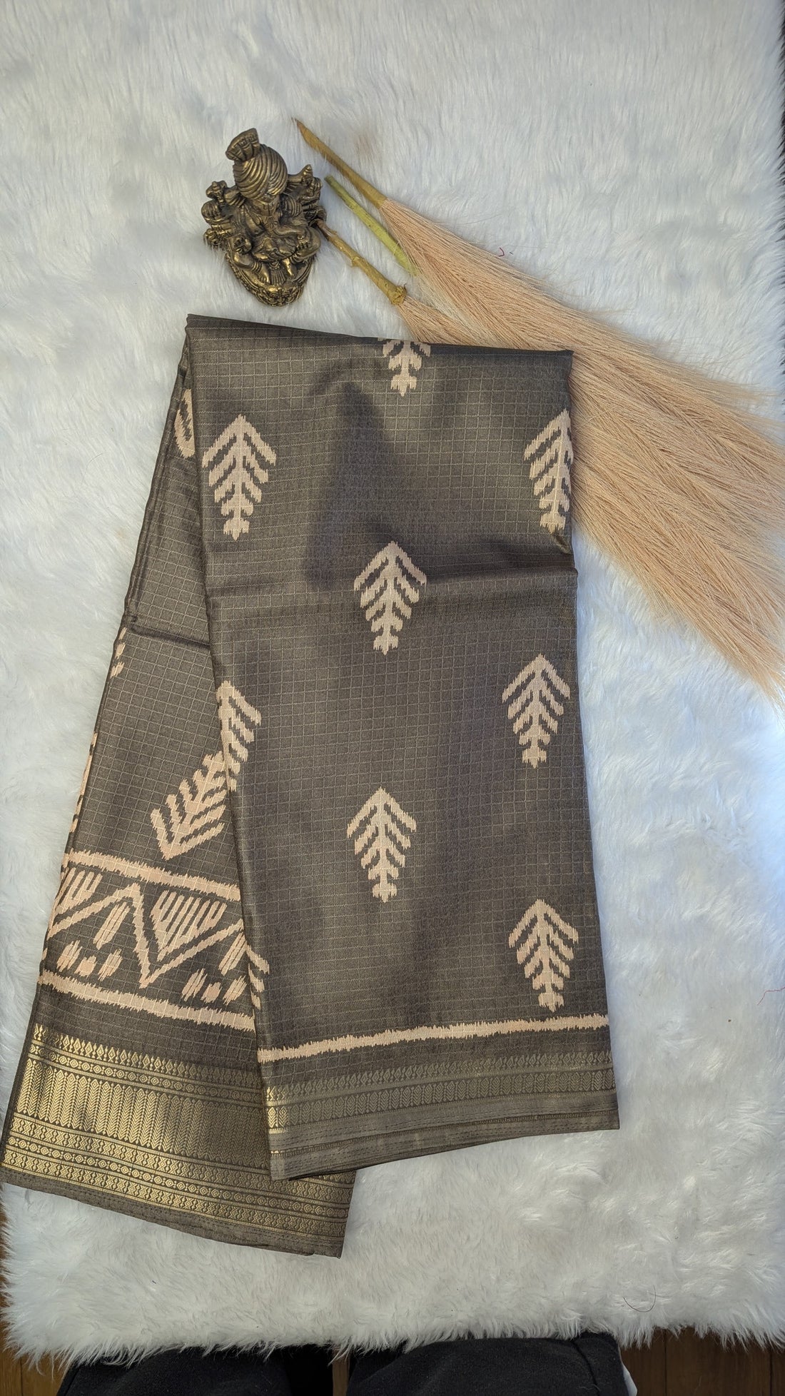 Cotton Blended Saree - Grey