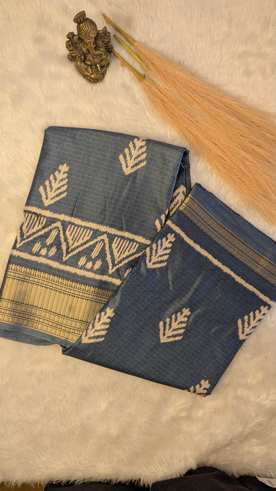 Cotton Blended Saree  - Blue