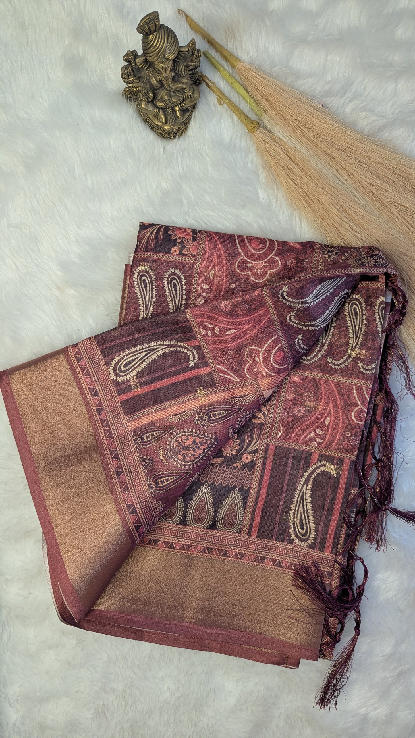 Art Silk Tapestry Saree - Pink