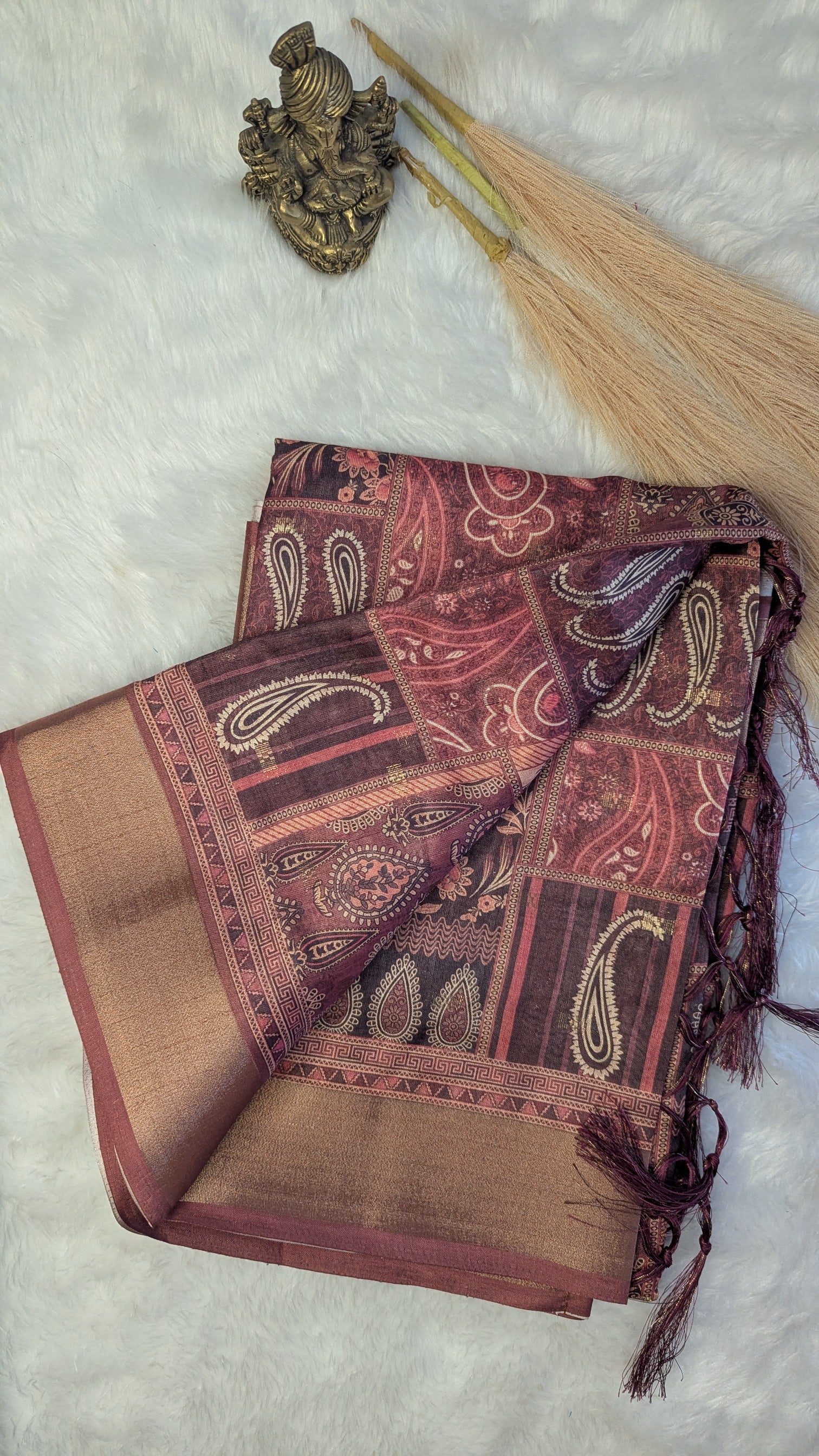 Art Silk Tapestry Saree - Pink