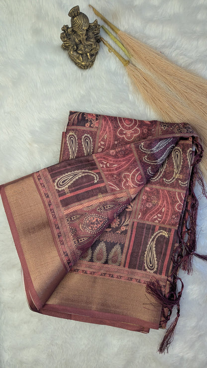 Art Silk Tapestry Saree - Pink