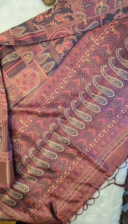 Art Silk Tapestry Saree - Pink