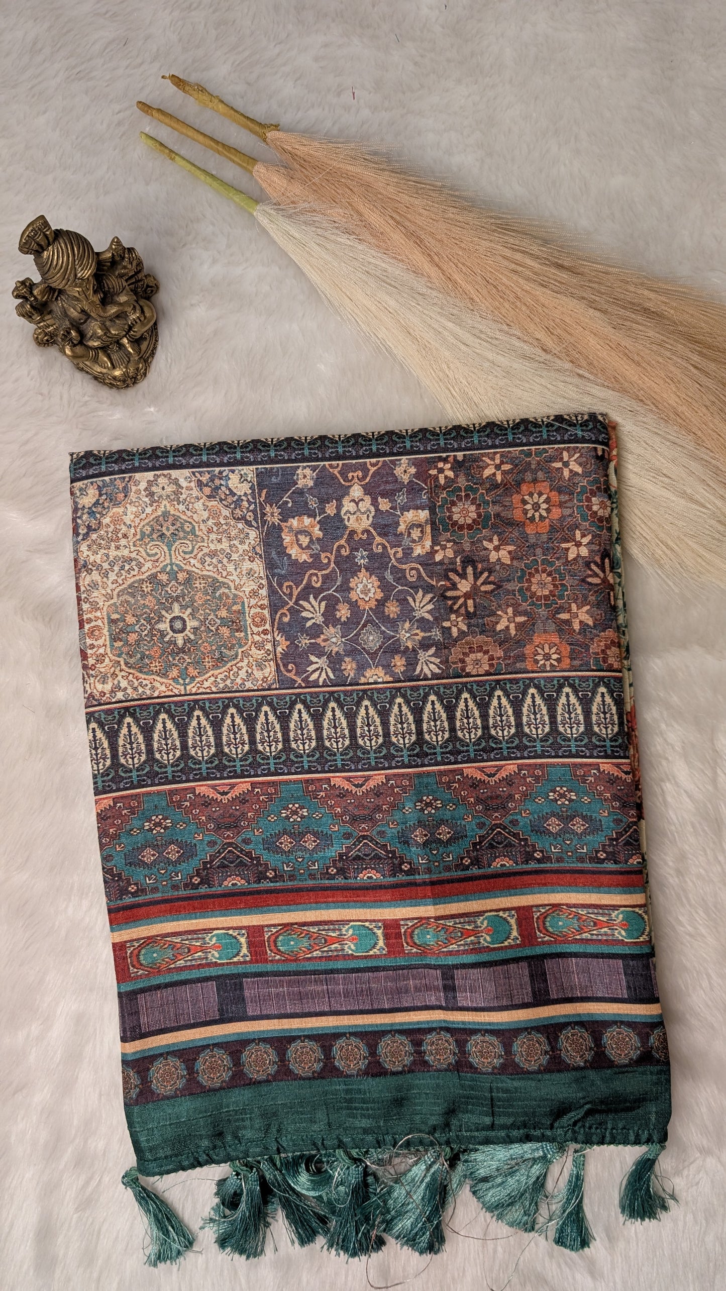 Cotton Blend Tussar Silk Saree