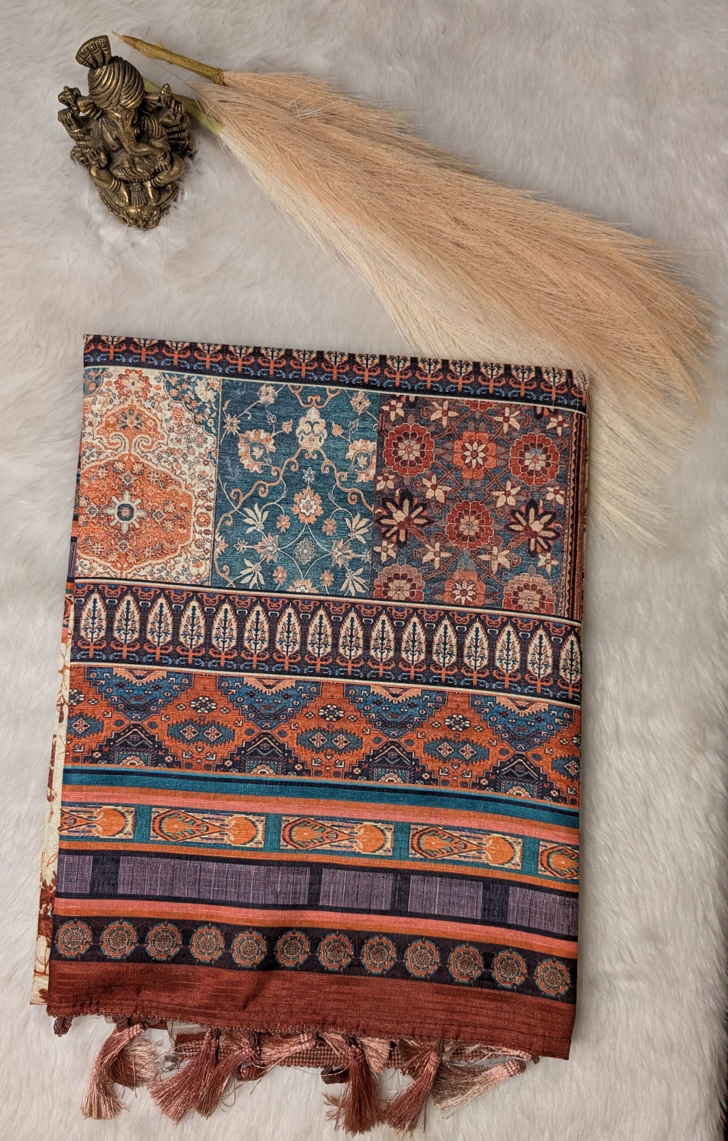 Cotton Blend Tussar Silk Saree