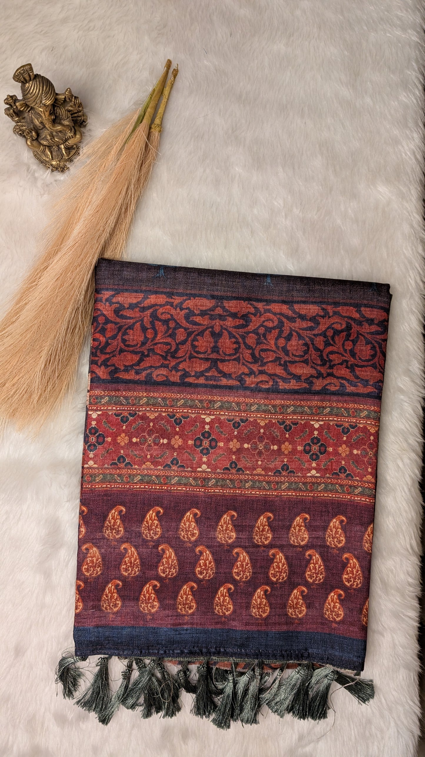 Cotton Blend Tussar Silk Saree