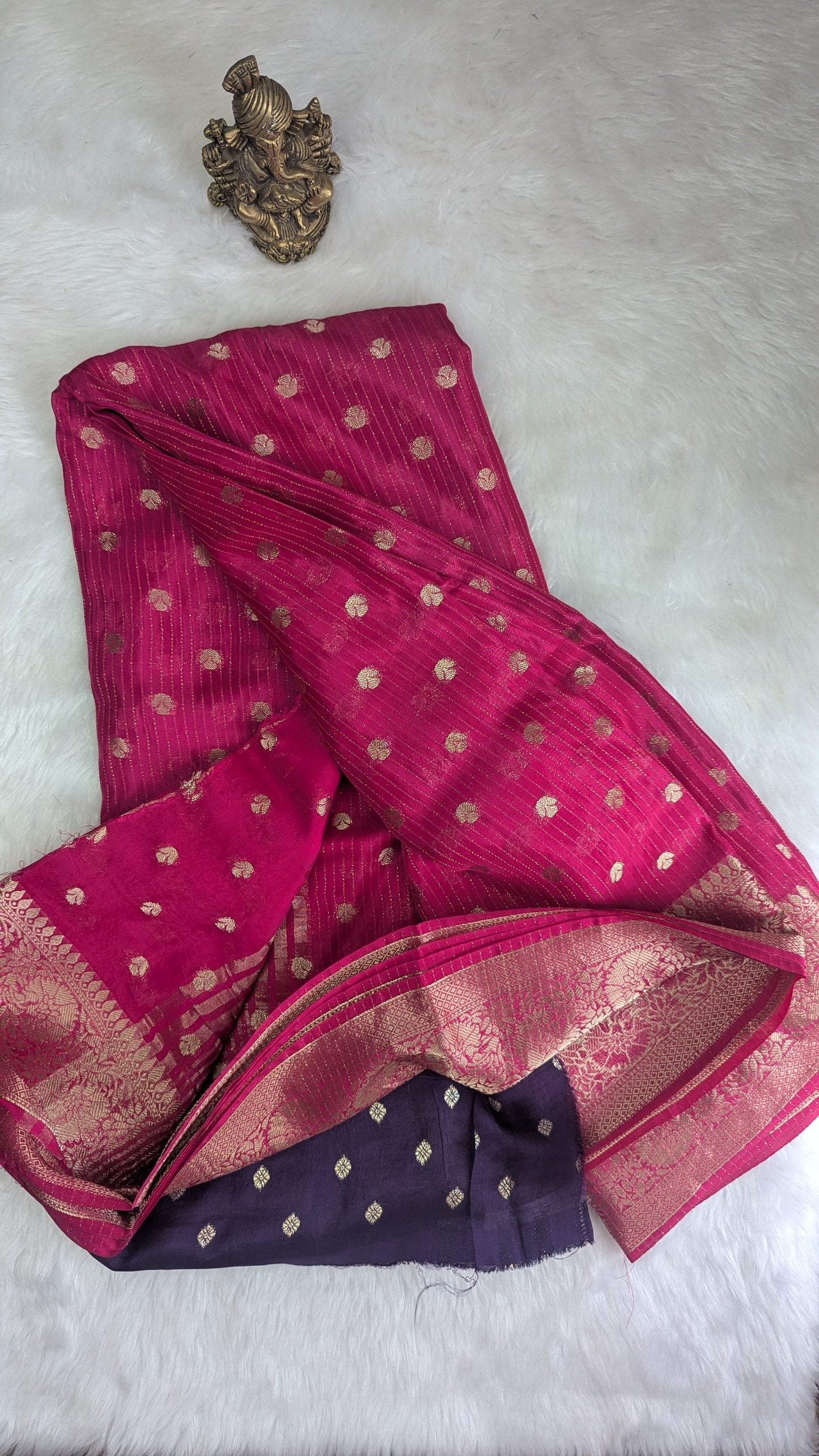Pink Crepe Silk Saree with Small Motifs