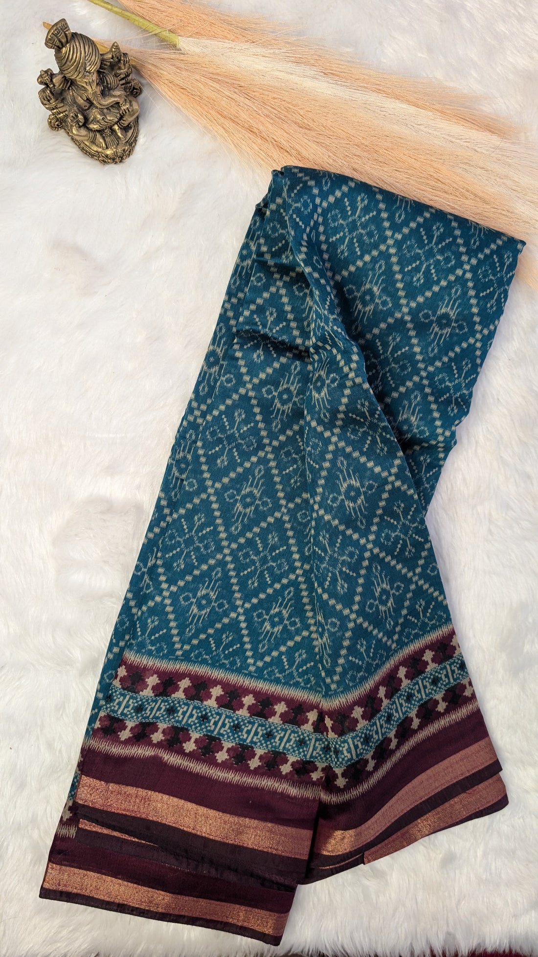 Blended Cotton with Traditional Motifs & Contrast Border