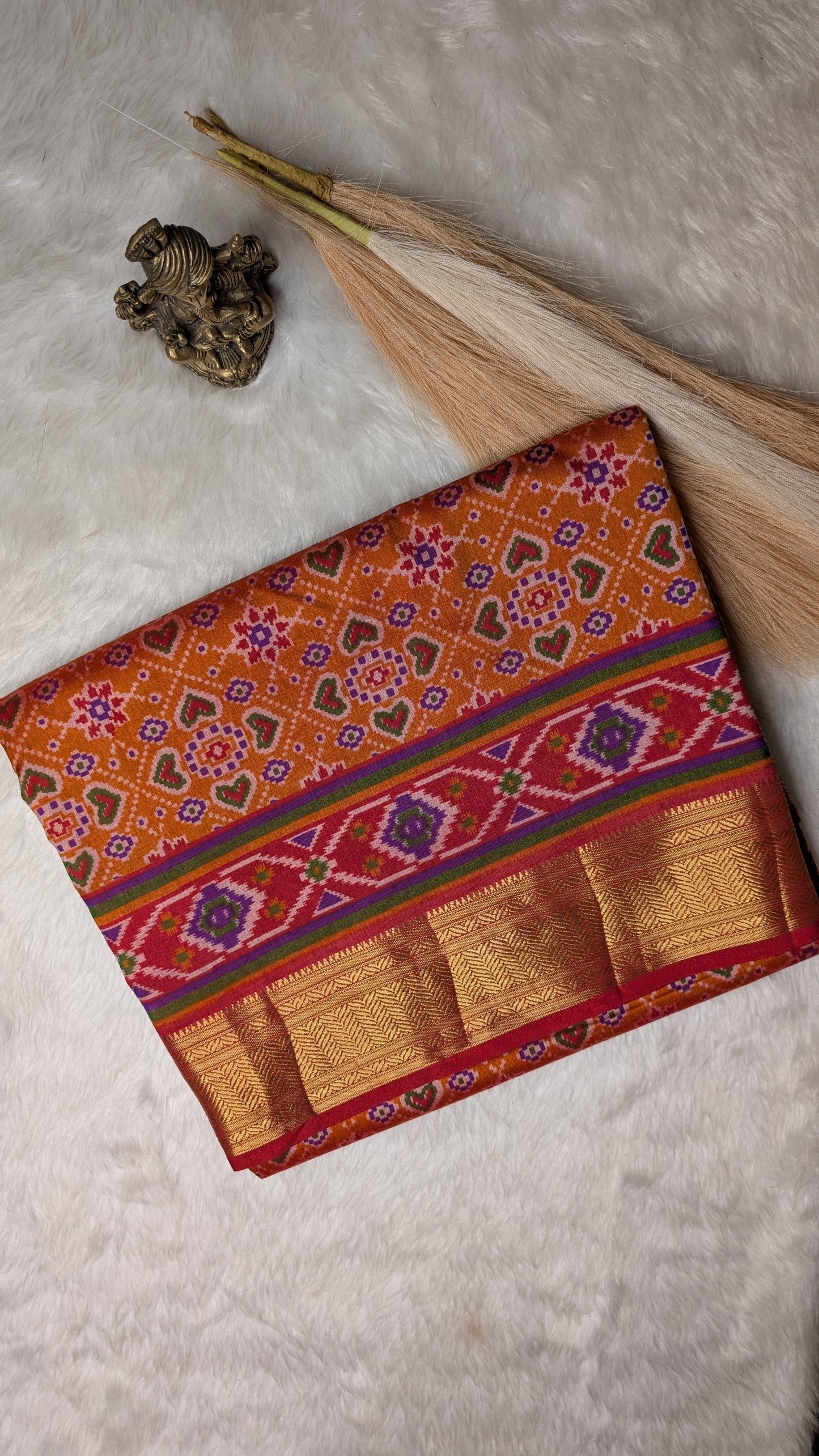 Cotton Blend Patola Silk Saree