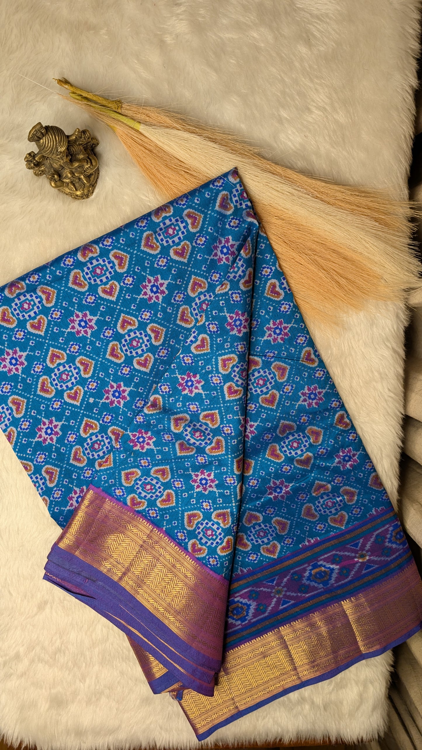 Cotton Blend Patola Silk Saree