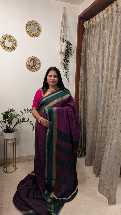 Semi Mysore Silk with Contrast Border