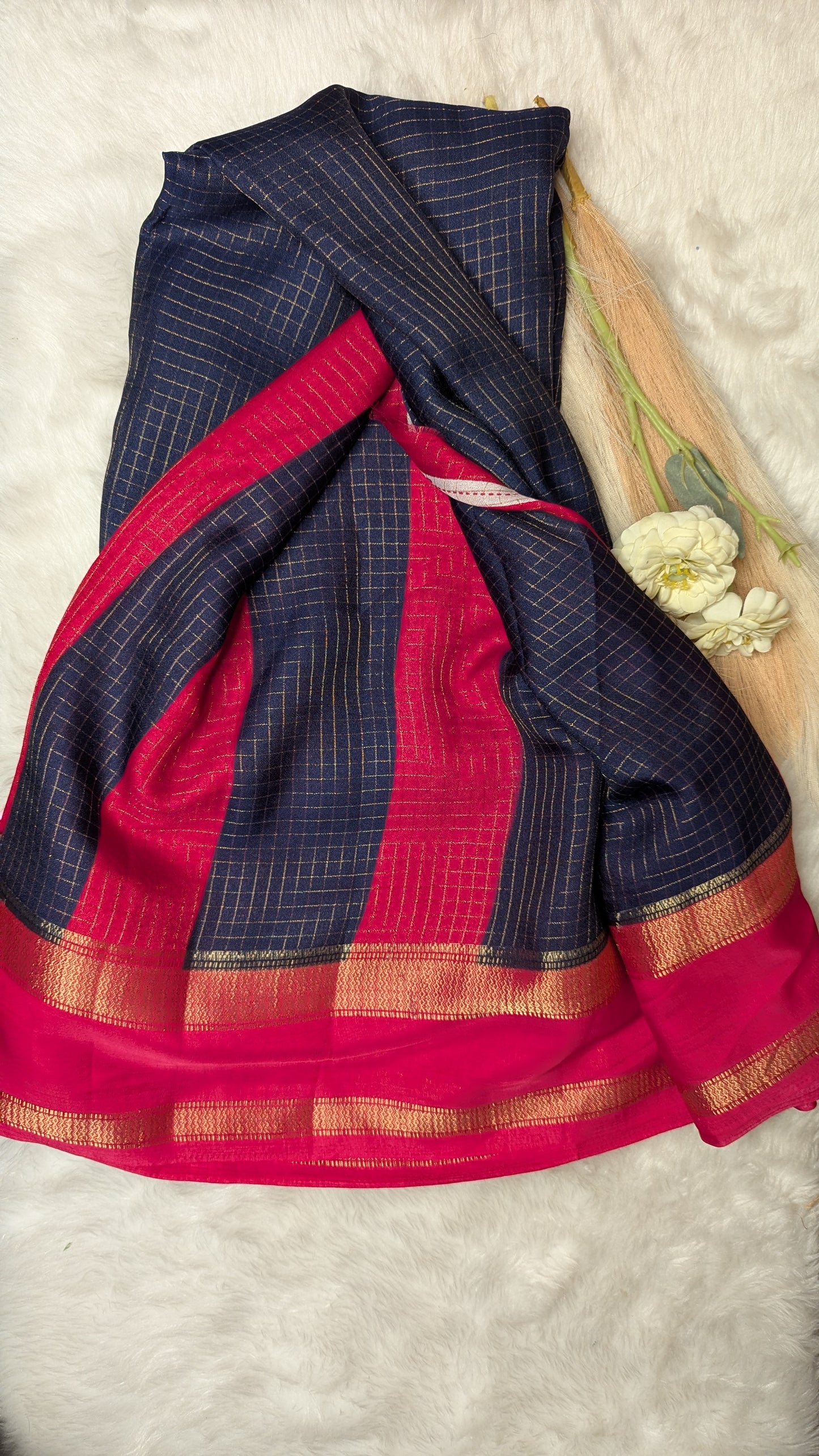 Semi Mysore Silk with Contrast Border