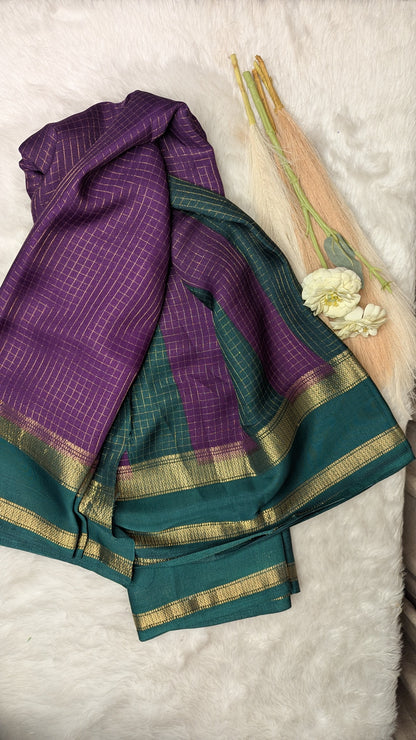 Semi Mysore Silk with Contrast Border