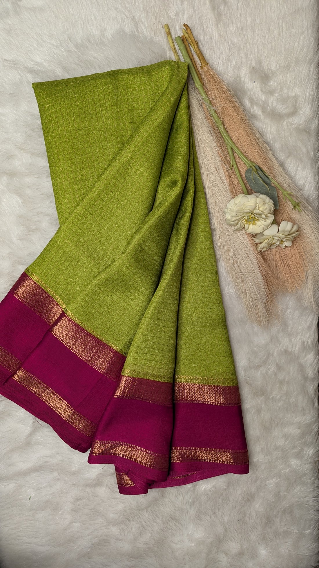 Semi Mysore Silk with Contrast Border