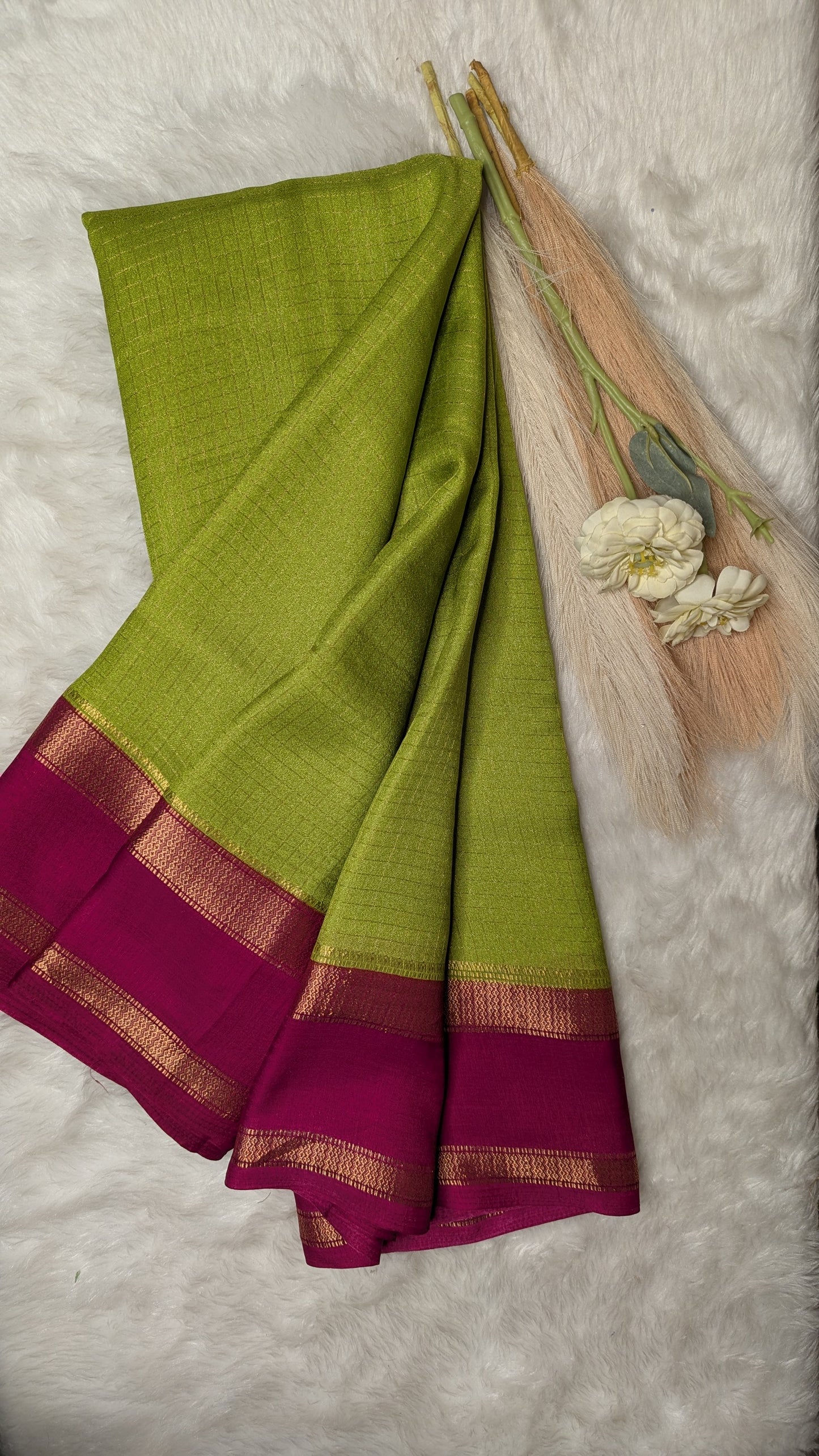 Semi Mysore Silk with Contrast Border