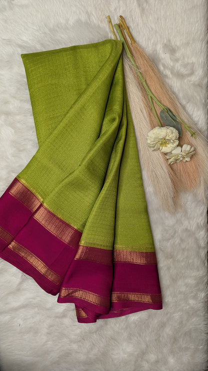 Semi Mysore Silk with Contrast Border