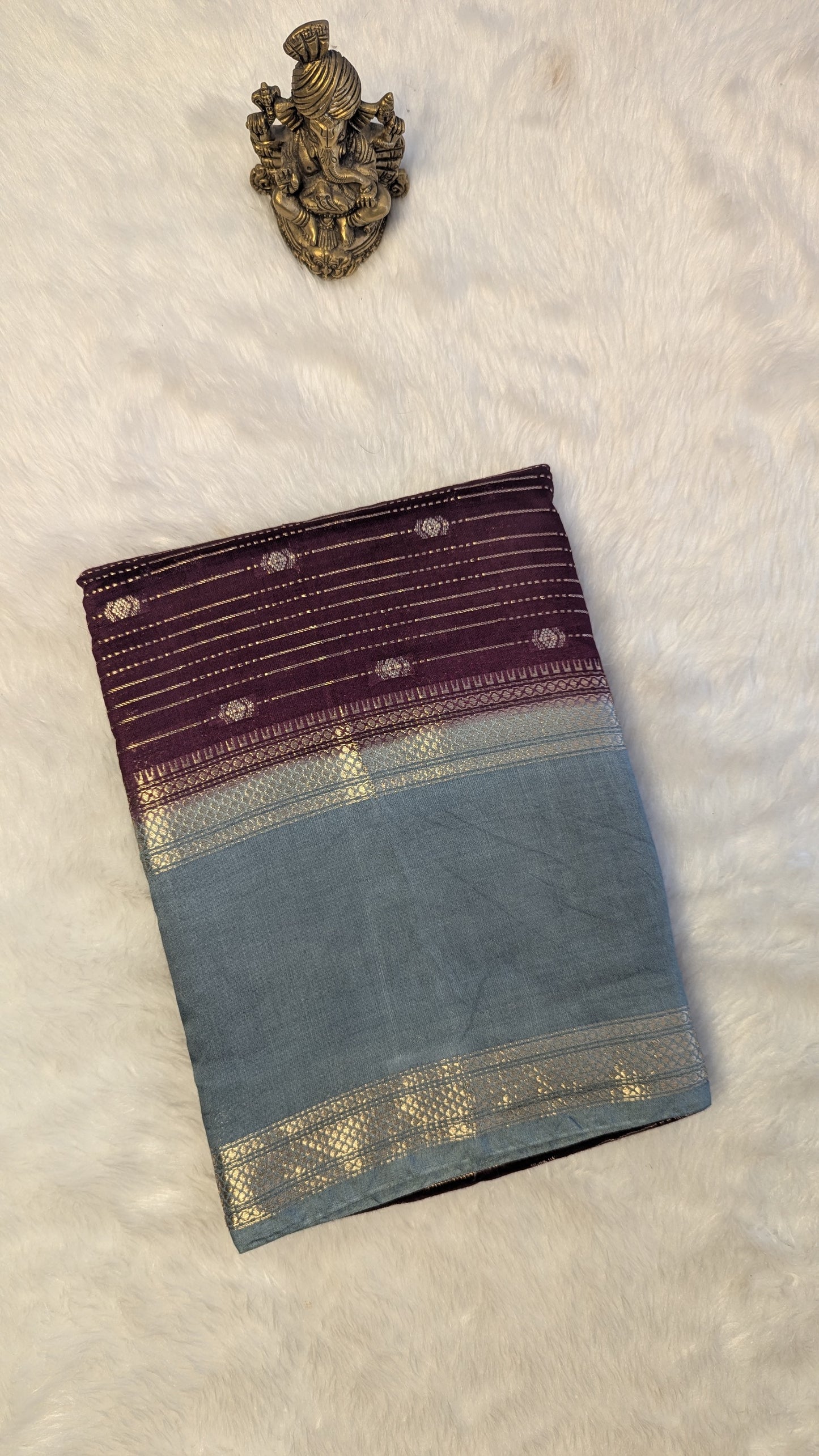 Chanderi Cotton Blend Silk with Bentex Border
