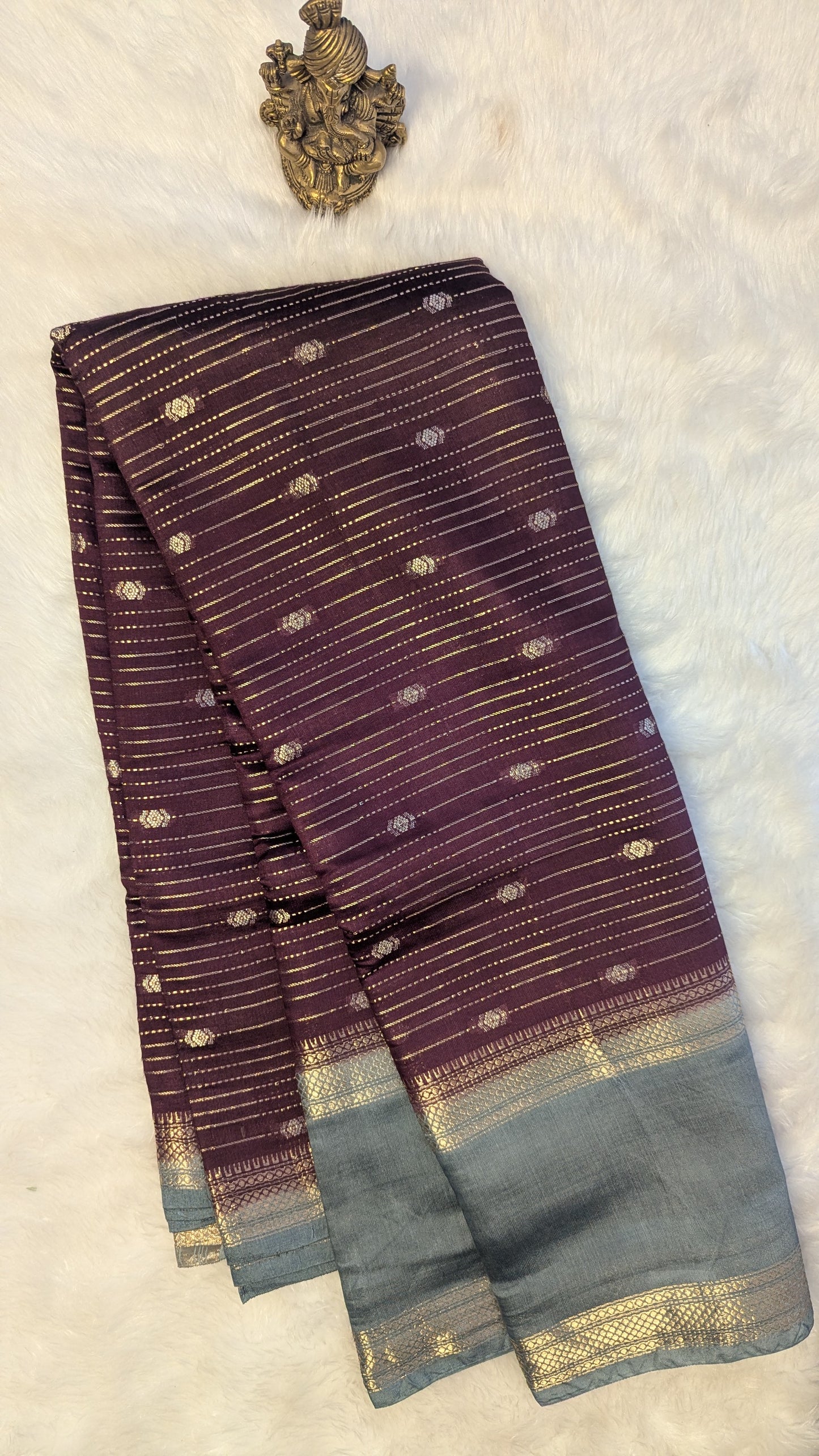 Chanderi Cotton Blend Silk with Bentex Border