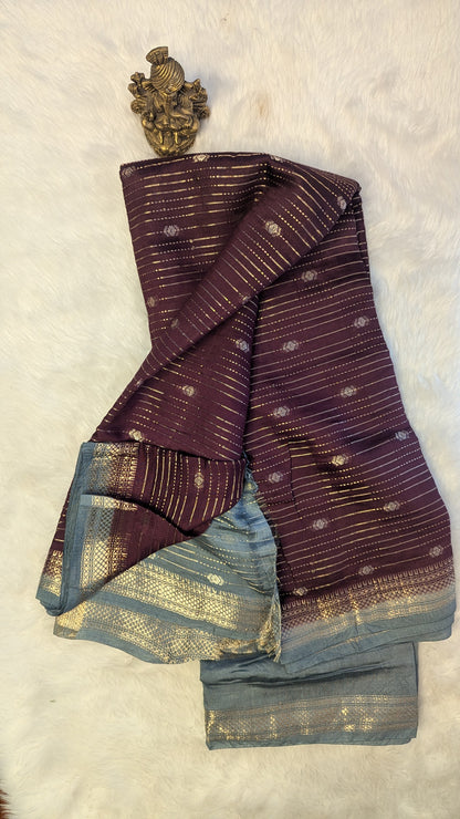 Chanderi Cotton Blend Silk with Bentex Border