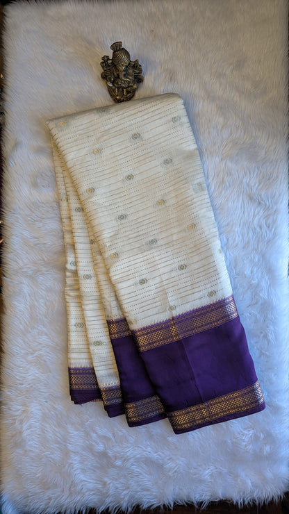 Chanderi Cotton Blend Silk with Bentex Border