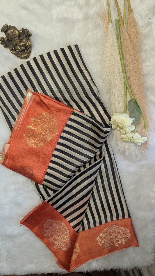 Bangalore Silk with Contrast Border and Zari Work