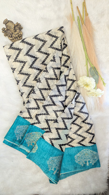 Bangalore Silk with Contrast Border and Zari Work