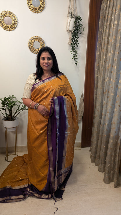 Chanderi Cotton Blend Silk with Bentex Border