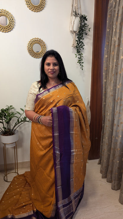 Chanderi Cotton Blend Silk with Bentex Border