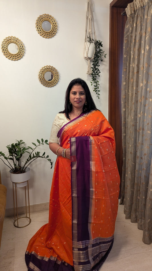 Chanderi Cotton Blend Silk with Bentex Border