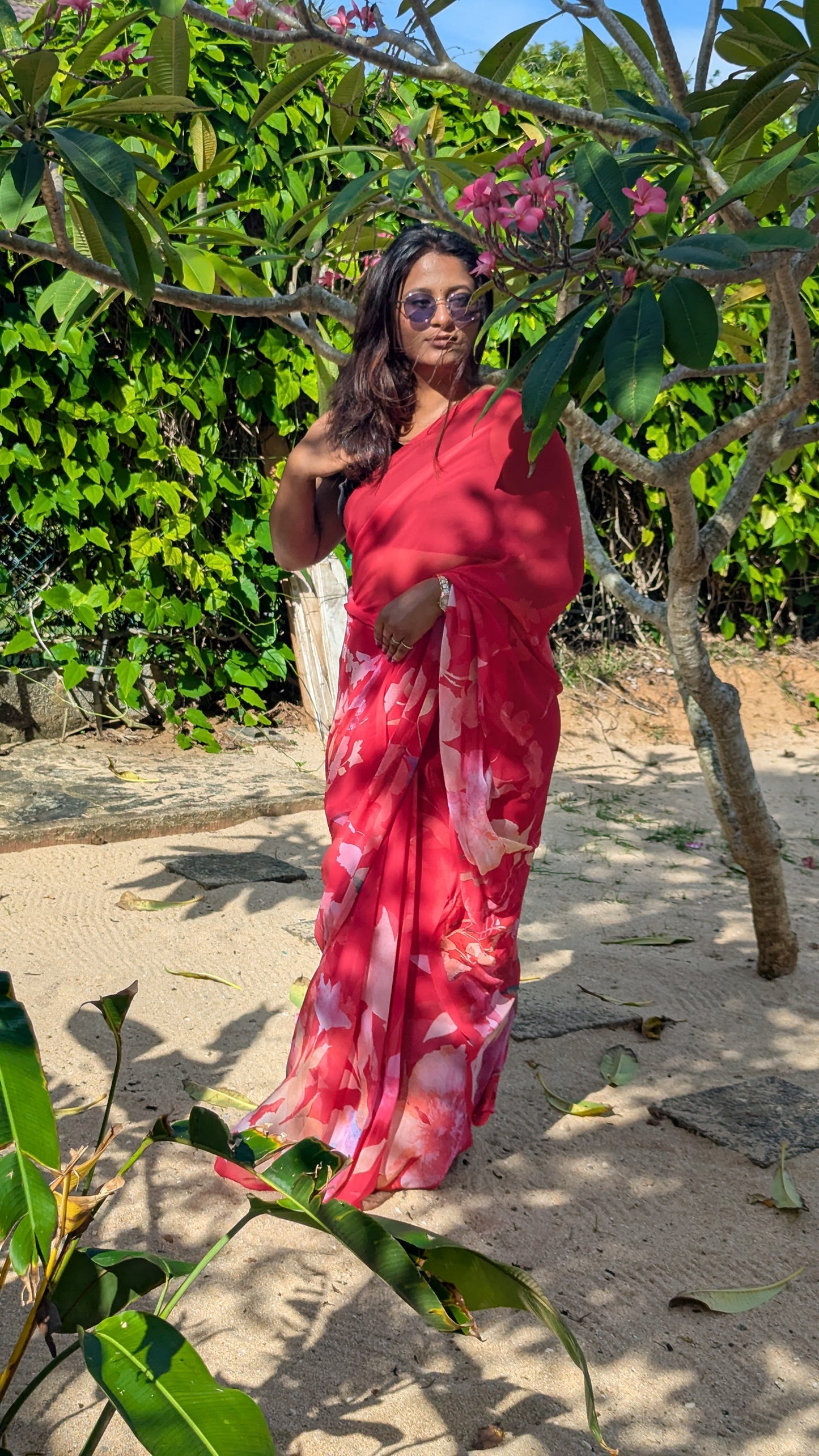 Premium Georgette Floral Design Saree