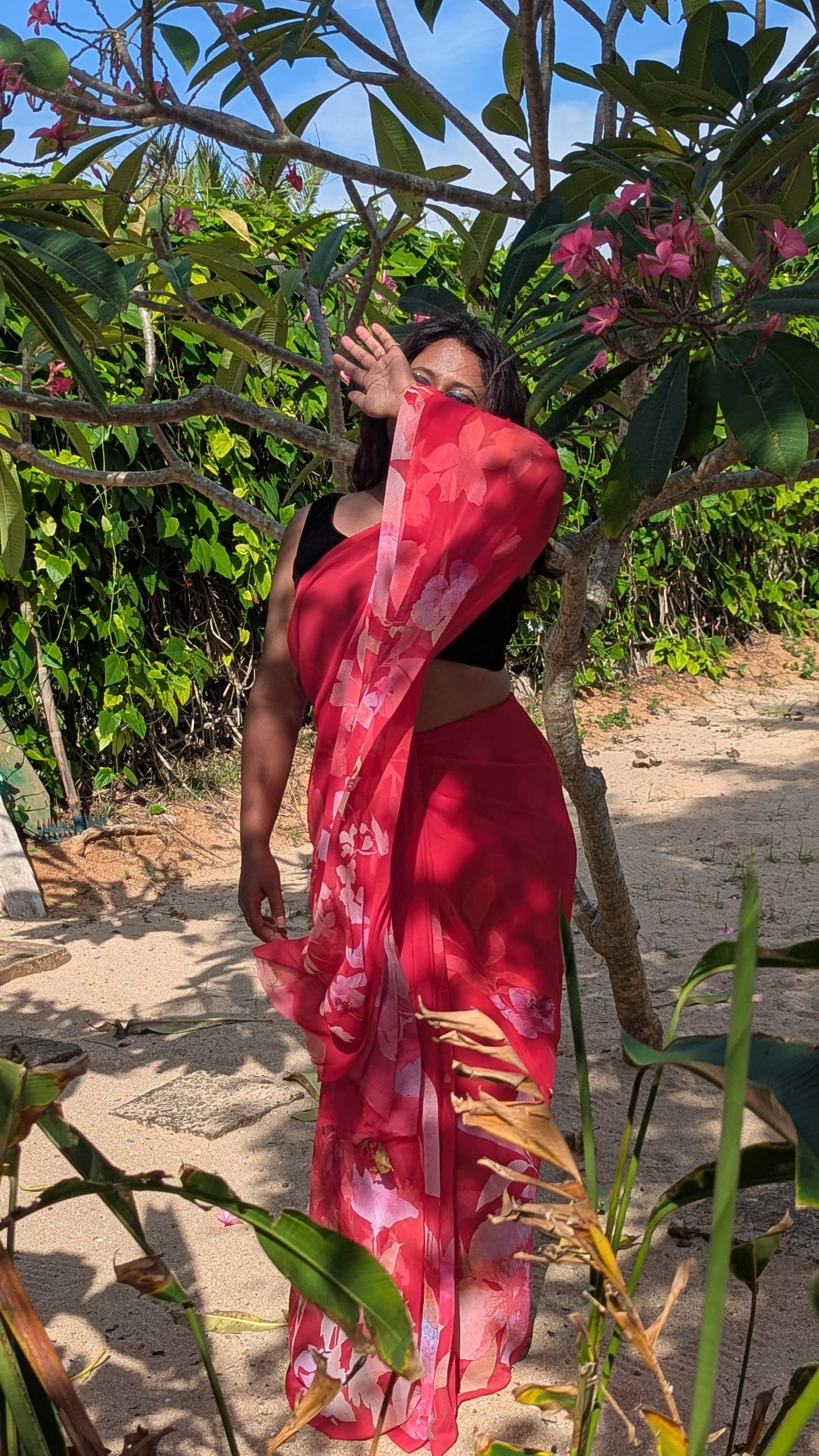 Premium Georgette Floral Design Saree