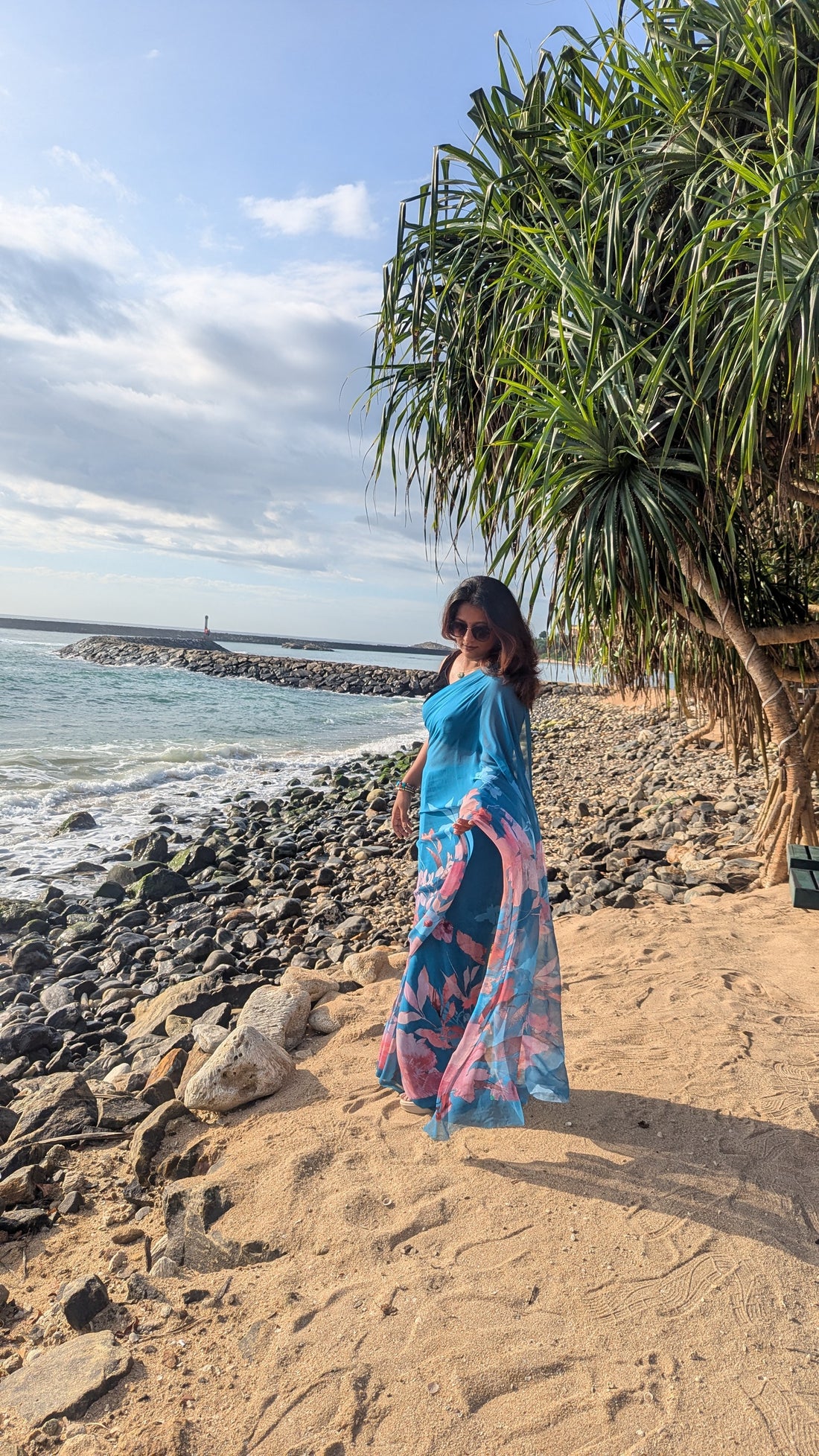 Premium Georgette Floral Design Saree