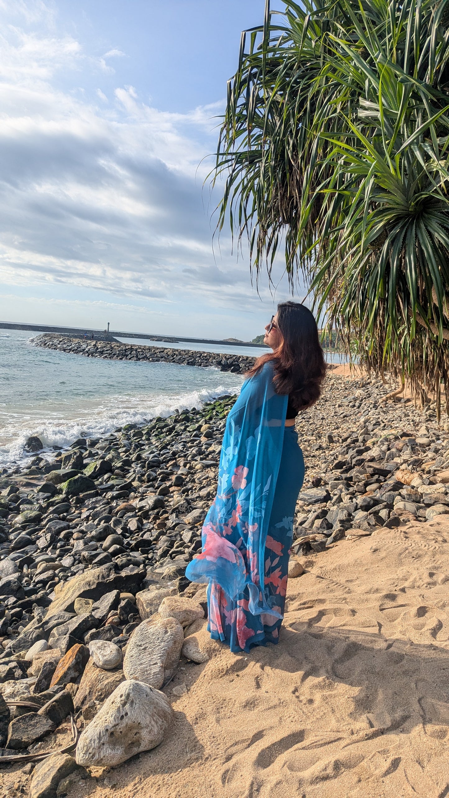 Premium Georgette Floral Design Saree