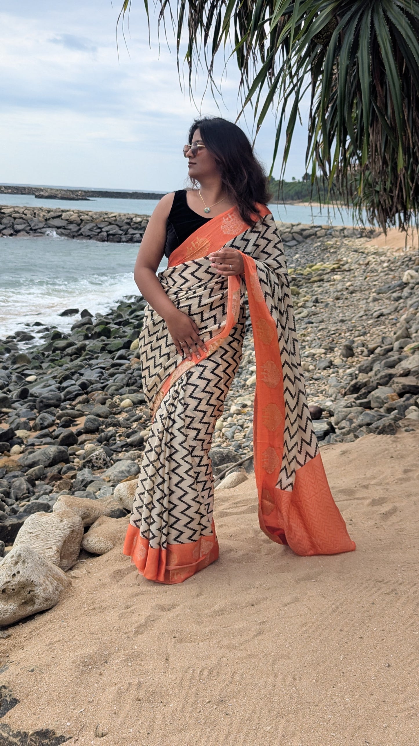 Bangalore Silk with Contrast Border and Zari Work