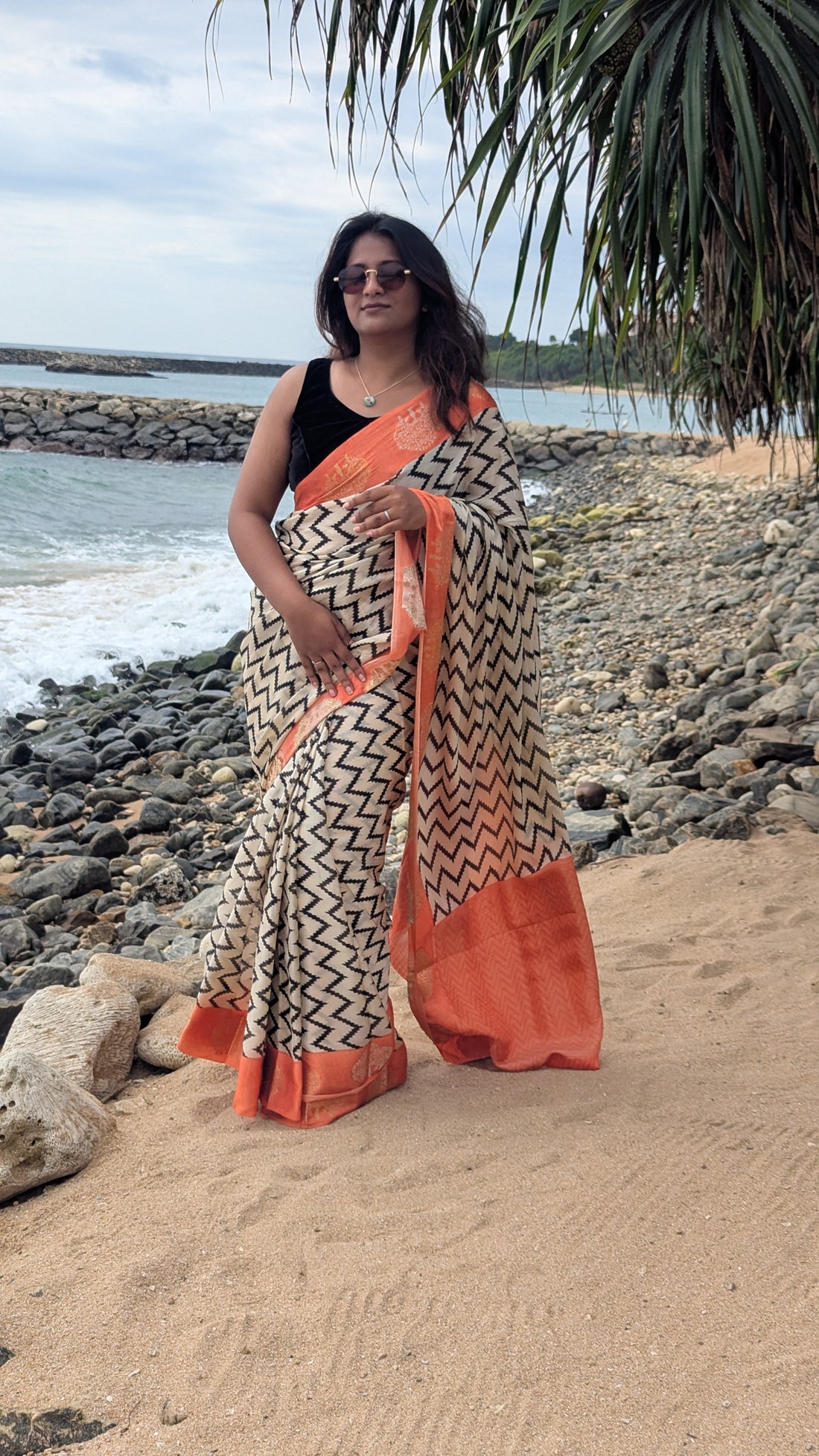 Bangalore Silk with Contrast Border and Zari Work