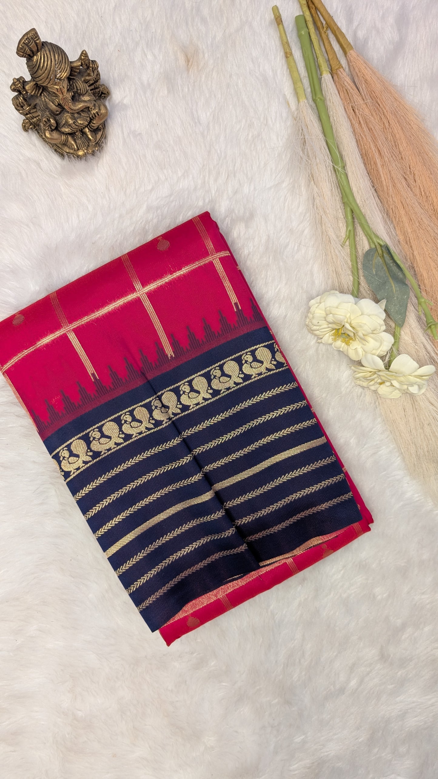 Semi Silk with Zari Checks and Rich Contrast