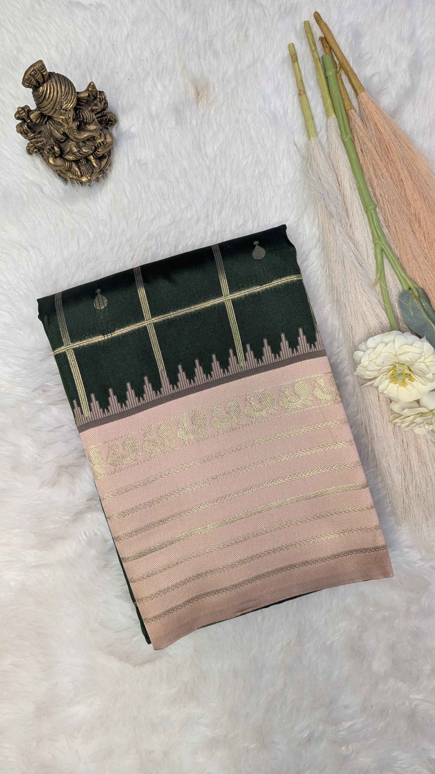 Semi Silk with Zari Checks and Rich Contrast